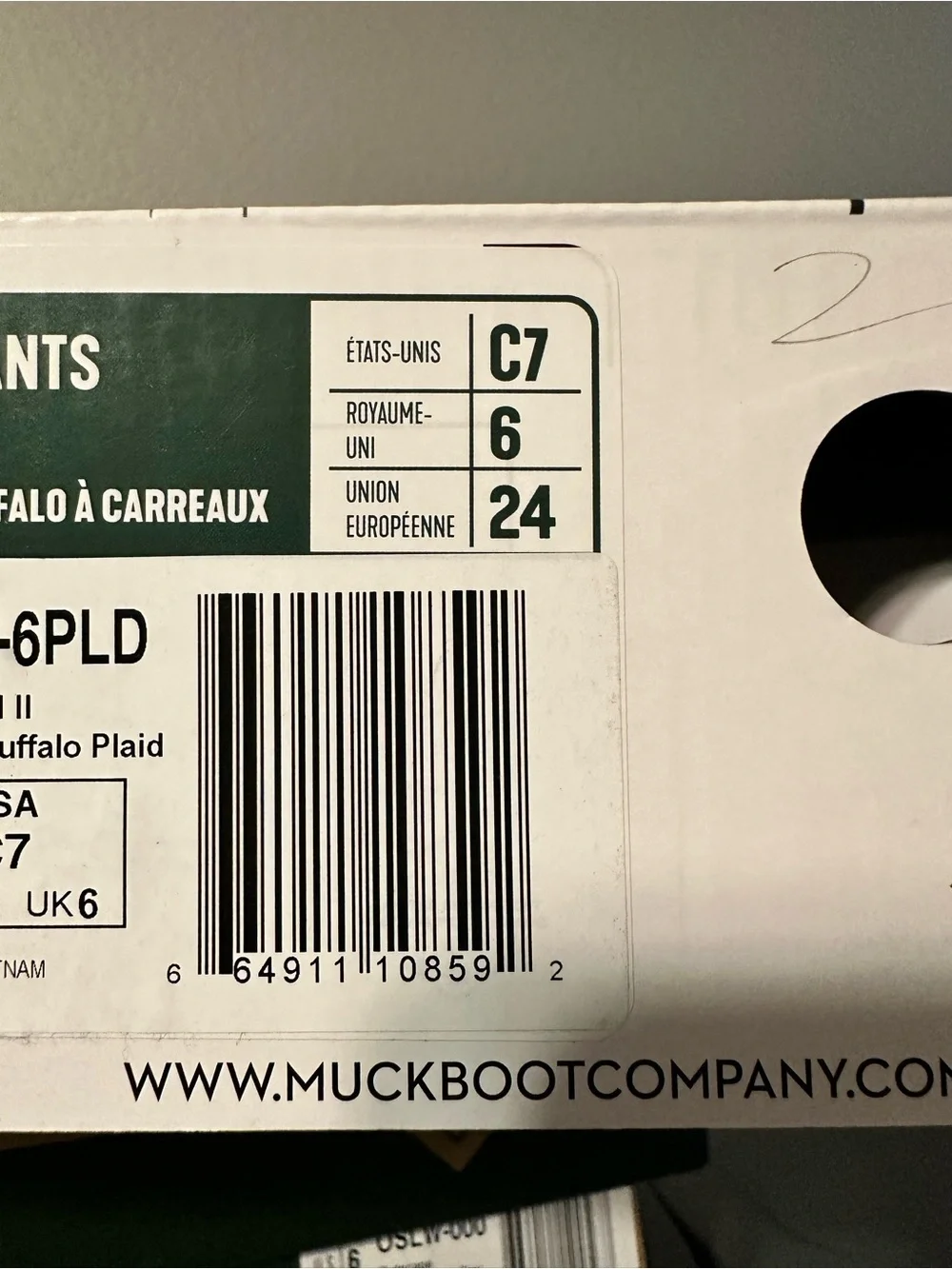 NIB The MUCK Boot Co Toddler/Kids Red Plaid Rugged II Rain Boot - Size C7